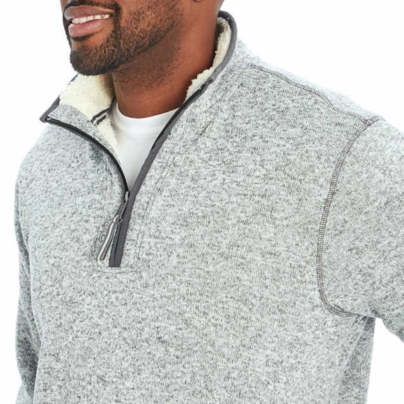Mens Fleece Sherpa 1/4 Zip Pullover Sweater Shirt - Picture 15 of 16